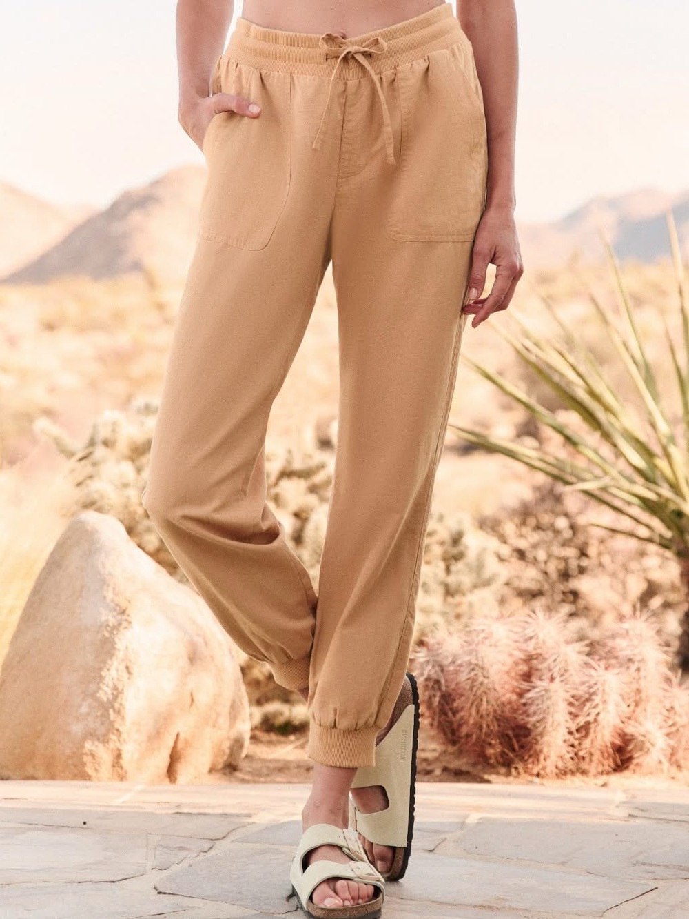 Pact Organic Cotton Joggers Pockets/Drawstring Brown Size Extra Small